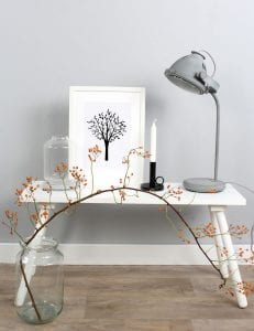 grijze bureaulamp