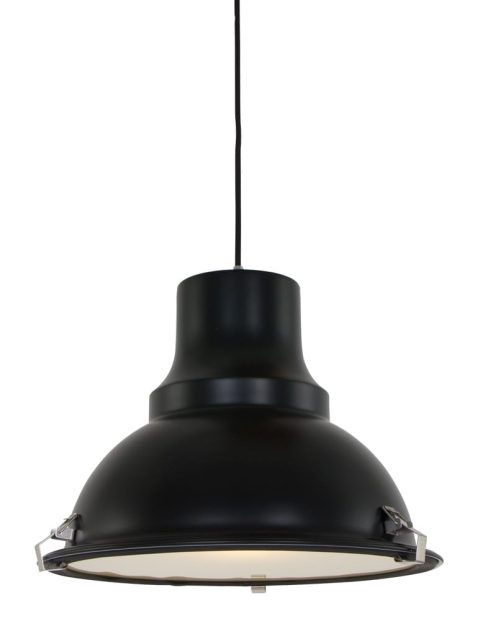 Stoere matte hanglamp Steinhauer Parade zwart