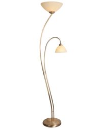 Bronzen elegante klassieke vloerlamp met glas Steinhauer Capri