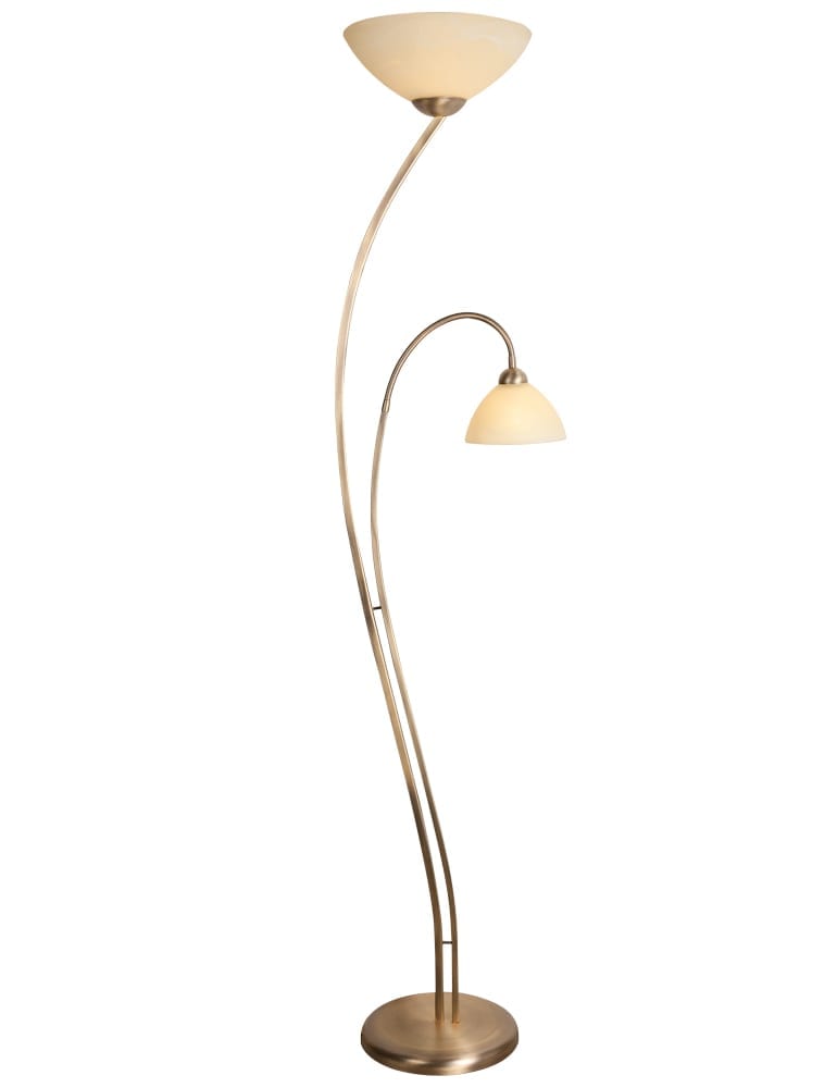 Bronzen elegante klassieke vloerlamp met glas Steinhauer Capri