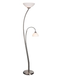 Sierlijke vloerlamp met leesarm Steinhauer Capri Staal