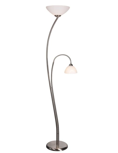 Sierlijke vloerlamp met leesarm Steinhauer Capri Staal