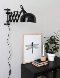 Industriële uittrekbare wandlamp Steinhauer Yorkshire zwart