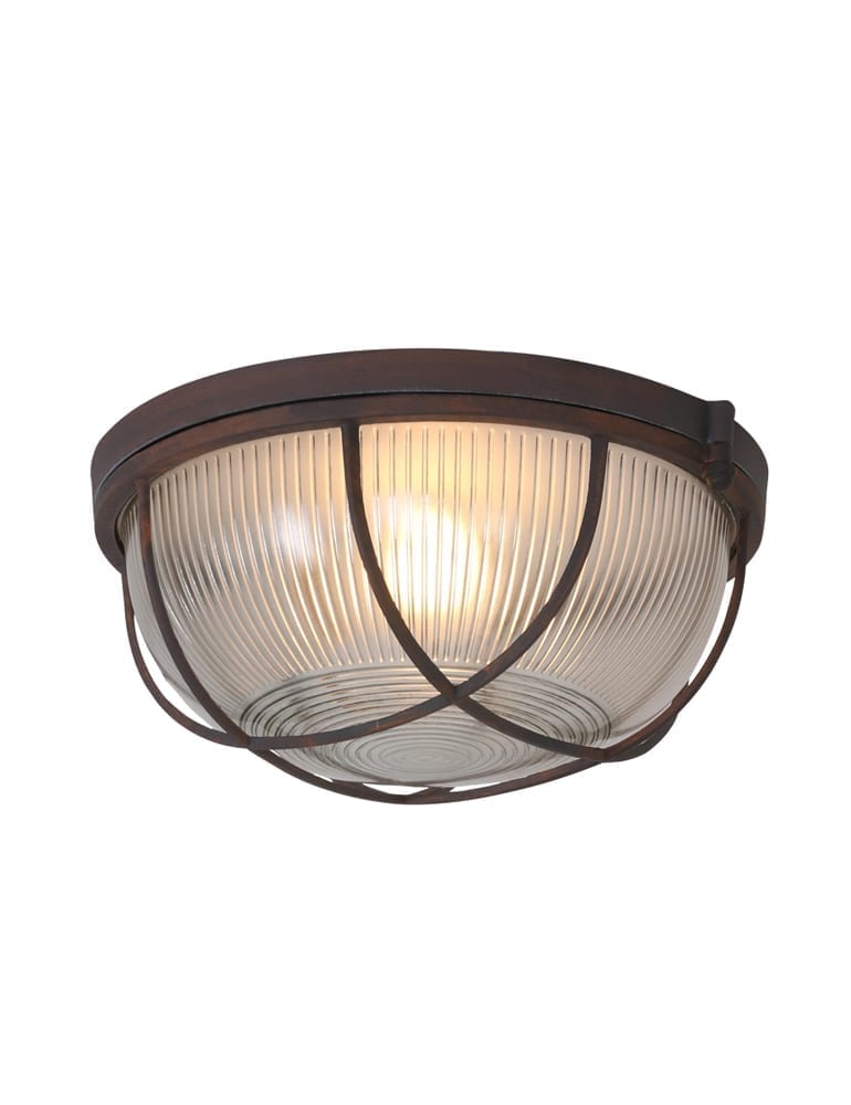 Wirwar Geboorteplaats influenza Industriële lamp Mexlite Mella bruin - Directlampen.nl