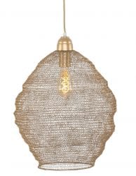 straf Pool Bacteriën Hanglamp met gaas Light & Living Nina goud I - Directlampen.nl