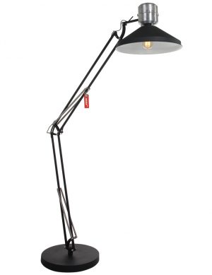 Grote industriële staande vloerlamp Anne Lighting Zappa zwart