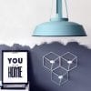Stoere blauwe hanglamp Mexlite Luna