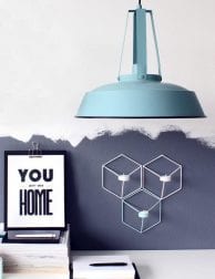 Stoere blauwe hanglamp Mexlite Luna