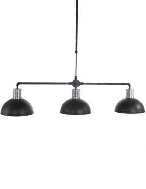 Drielichts industriële hanglamp Steinhauer Brooklyn zwart