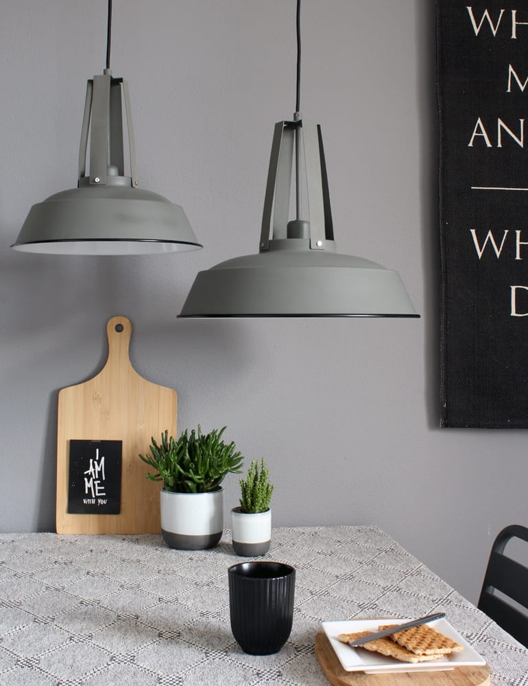 Grijze hanglamp met stoere look Mexlite Luna