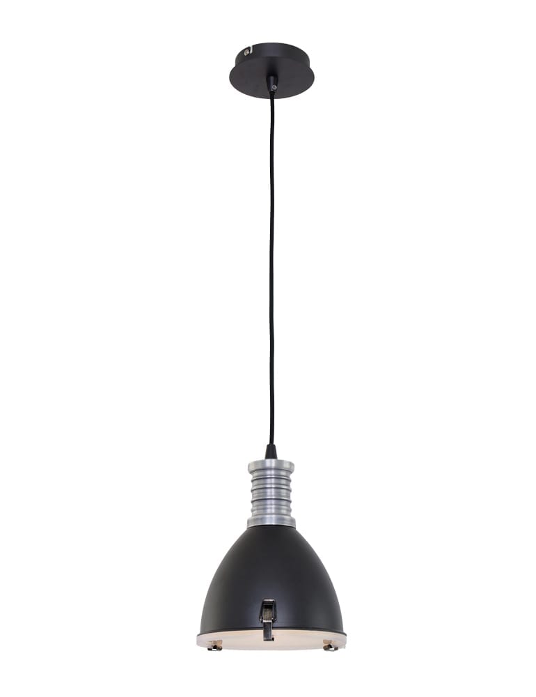 hanglamp-zwart-glasplaat-industrieel-rond