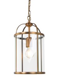 Hanglamp lantaarn brons met glas Steinhauer Pimpernel ø20 cm