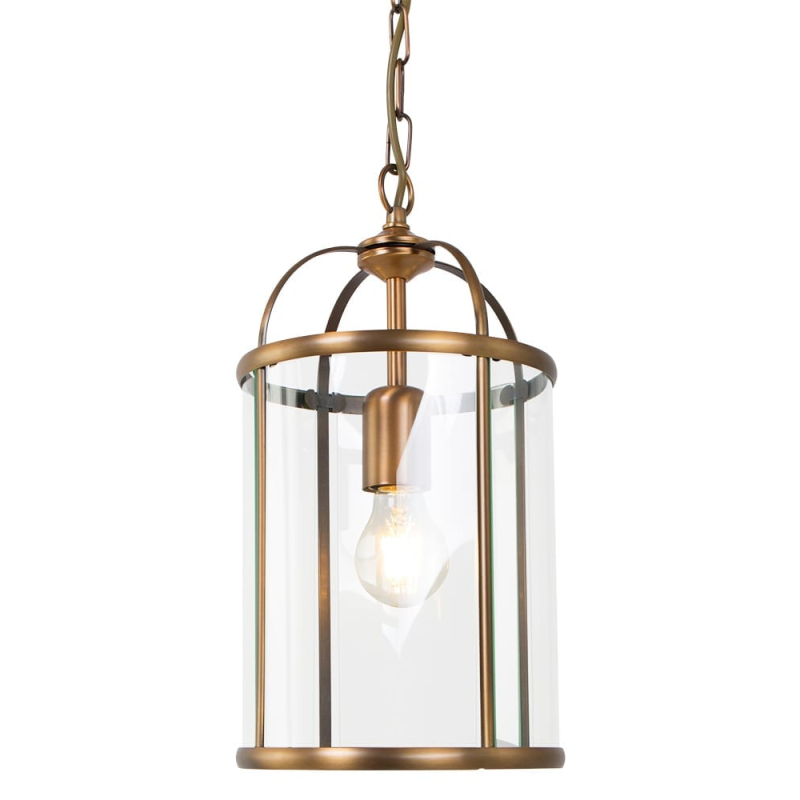 Klassieke bronzen hanglamp glas/metaal lantaarn Steinhauer Pimpernel