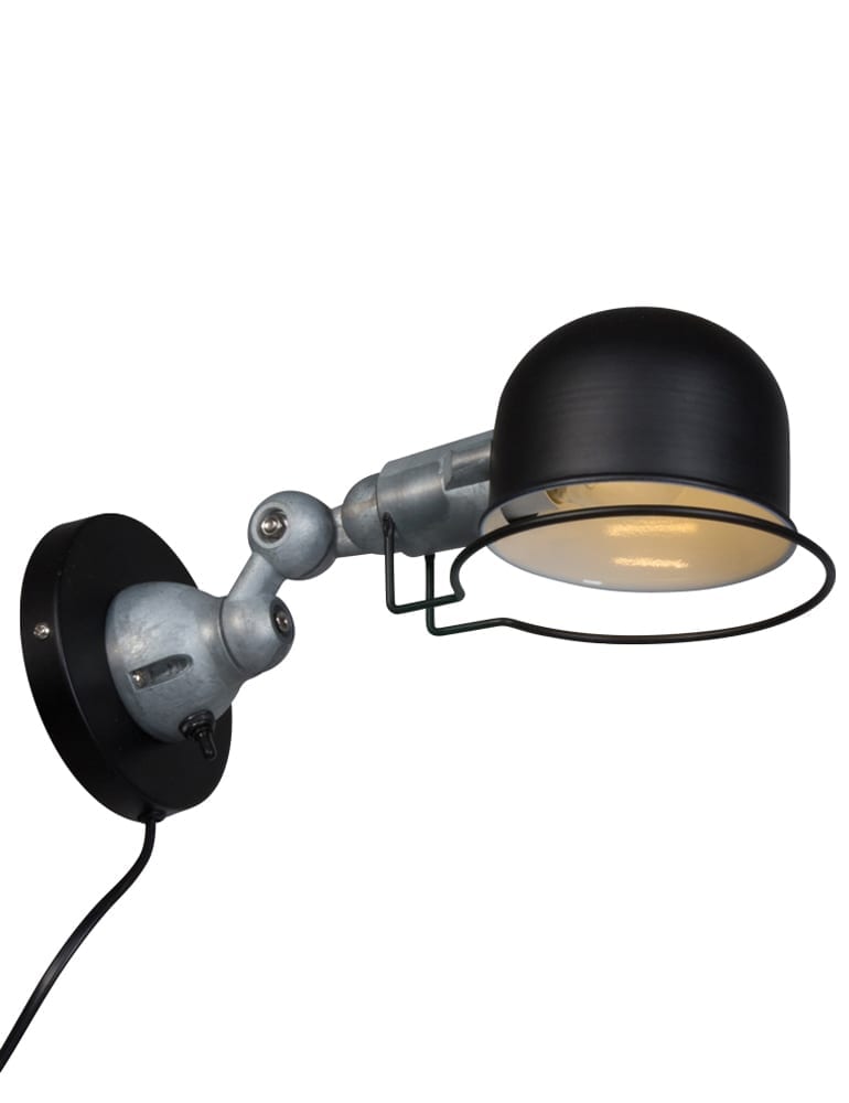 Robuuste wandlamp Mexlite Davin zwart -