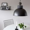 Stoere fabrieks hanglamp Mexlite Dinko zwart