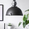 Stoere zwarte hanglamp Steinhauer Bikkel ø42 cm