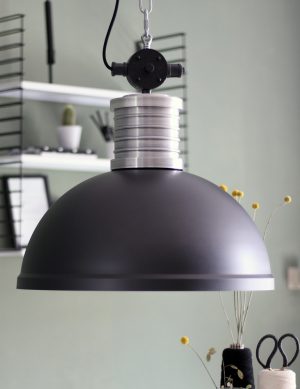 Grote stoere hanglamp zwart Steinhauer Brooklyn