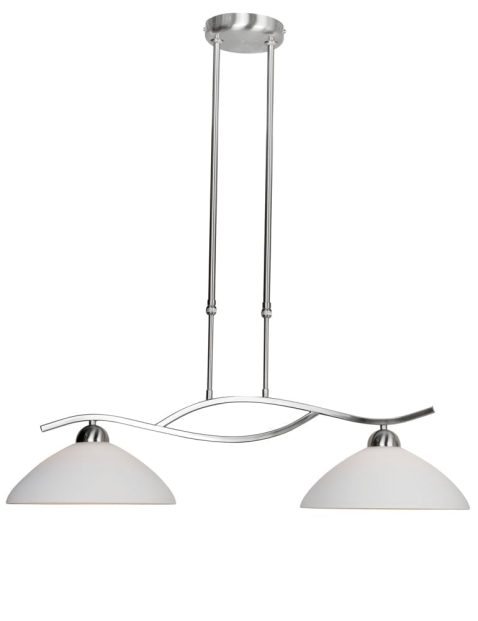 Sierlijke tweelichts hanglamp Steinhauer Capri staal