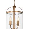 Bronzen lantaarn hanglamp tweelichts Steinhauer Pimpernel