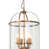 Klassieke hanglantaarn vierlichts Steinhauer Pimpernel brons met glas
