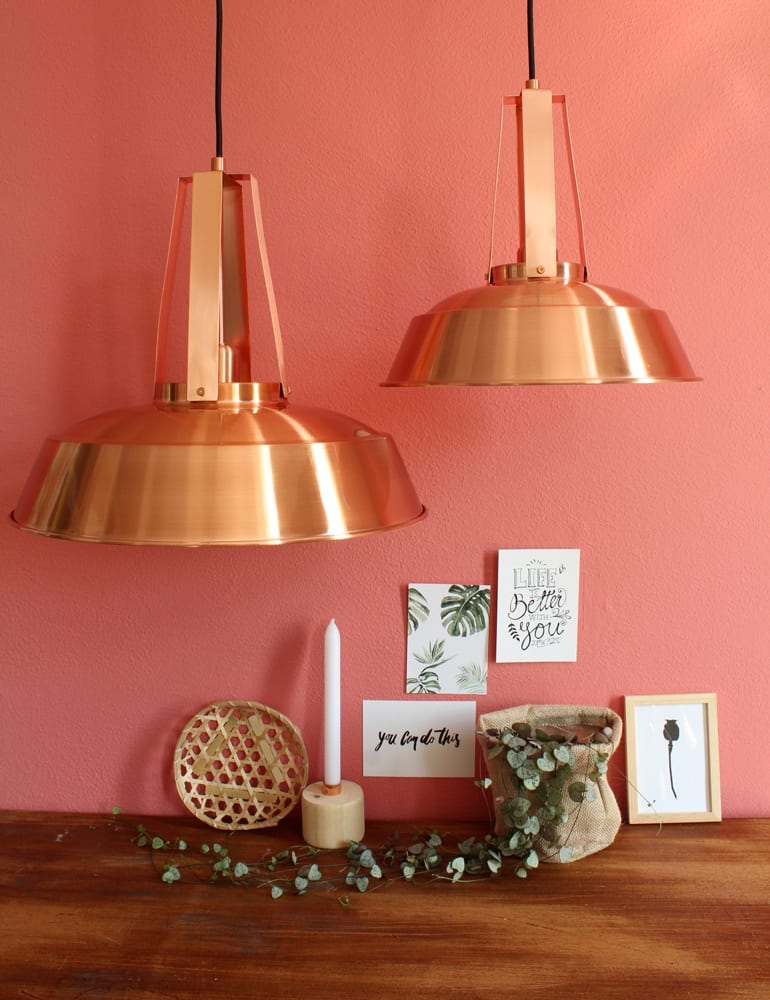 koperen hanglamp bronq luna