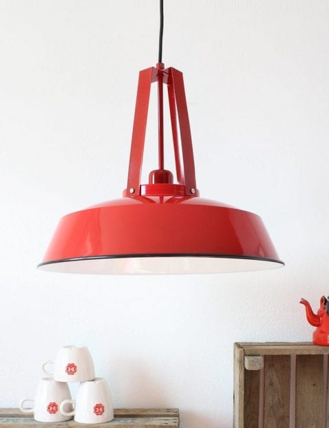Rode hanglamp met stoere look Mexlite Luna