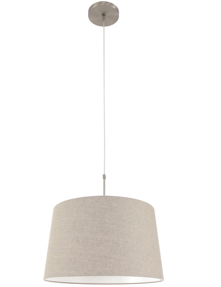 Stalen hanglamp Gramineus beige kap