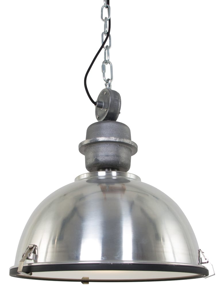 Glimmend stalen hanglamp Steinhauer Bikkel ø42 cm