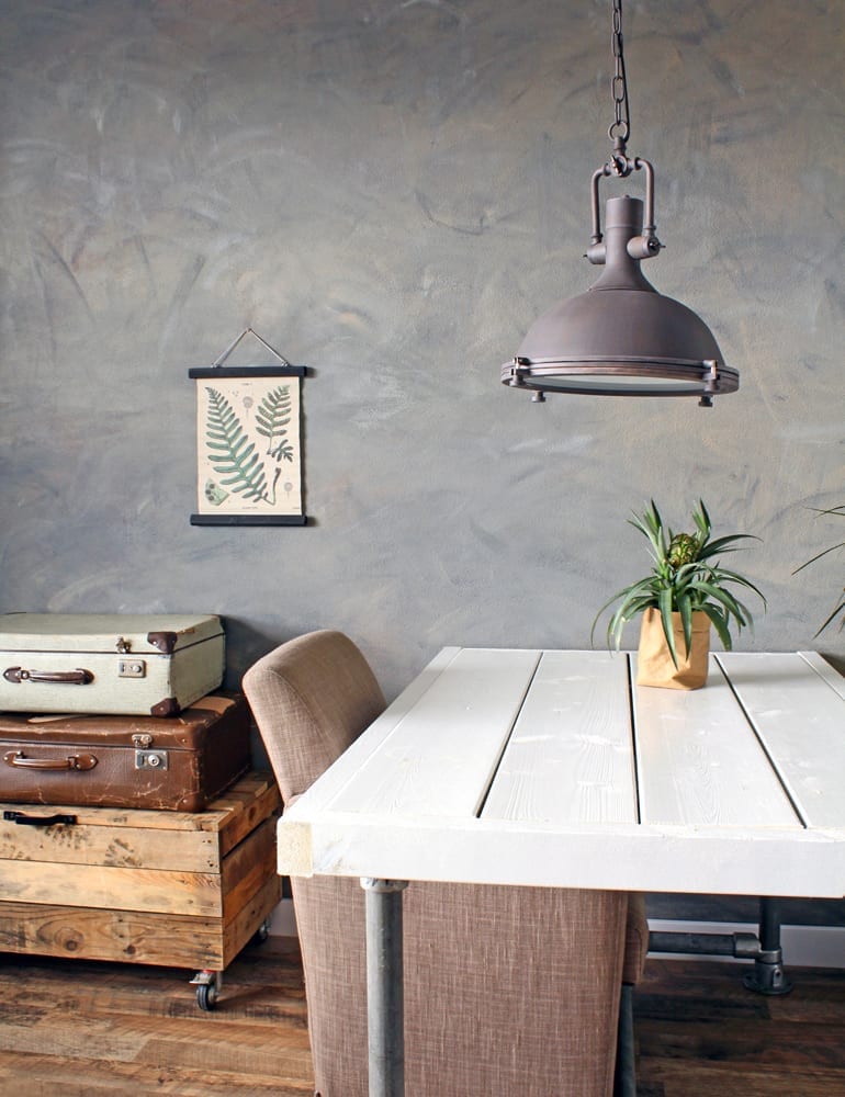 stoere hanglamp alta bruin met glazen kap