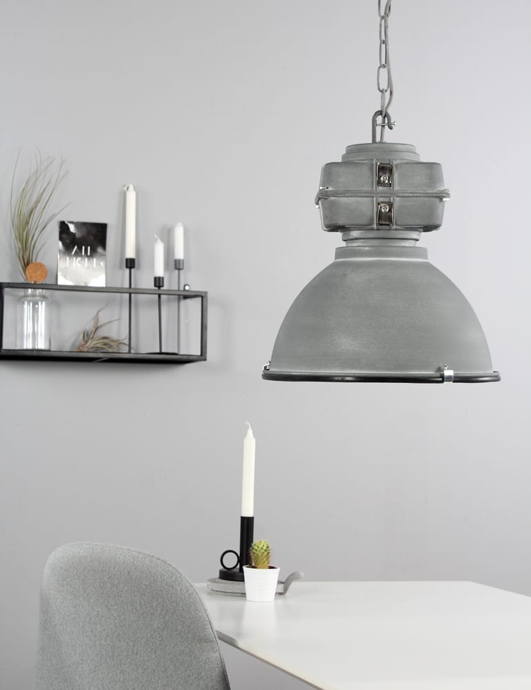 bundel Kustlijn Afrika Eigenzinnige fabriekslamp Mexlite Densi betongrijs 38 cm | Directlampen