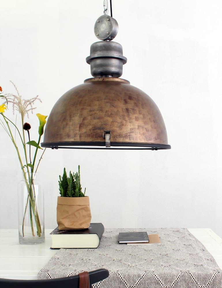 stoere industrielamp xxl steinhauer bruin