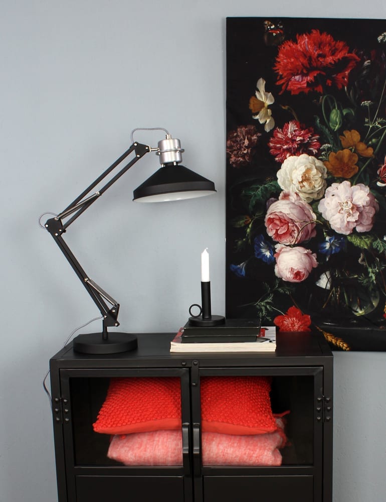 stoere tafellamp zwart