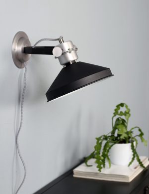 Industriële wandlamp Anne Lighting Zappa zwart