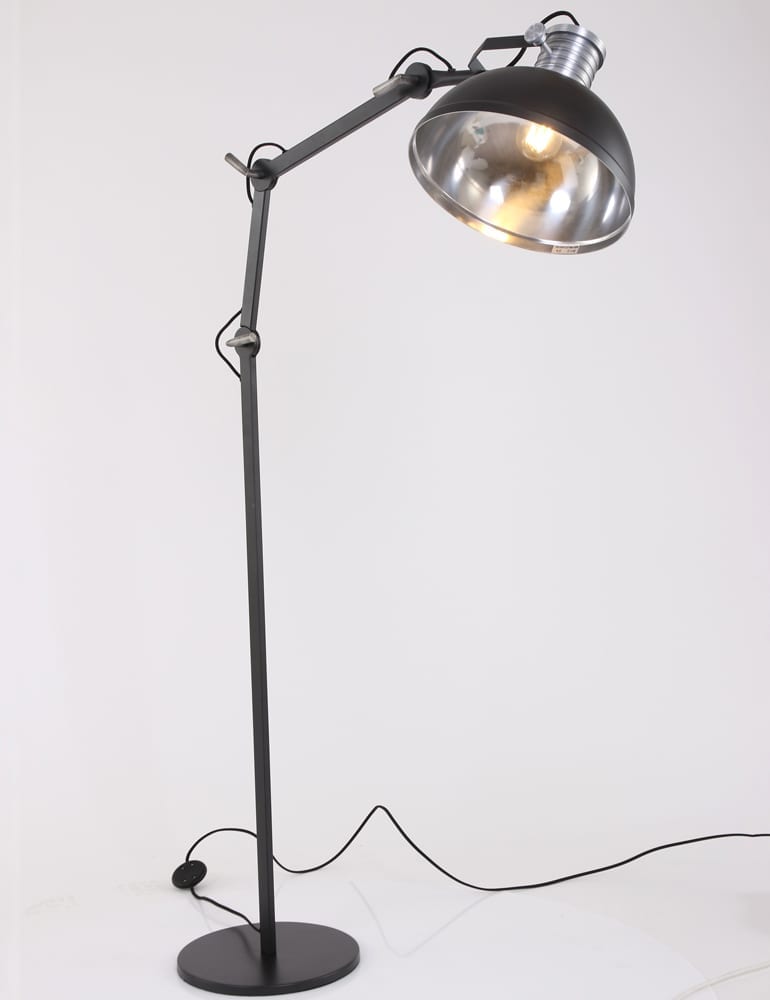 vlees Tegen de wil krater Multifunctionele vloerlamp Steinhauer Brooklyn zwart 195 cm