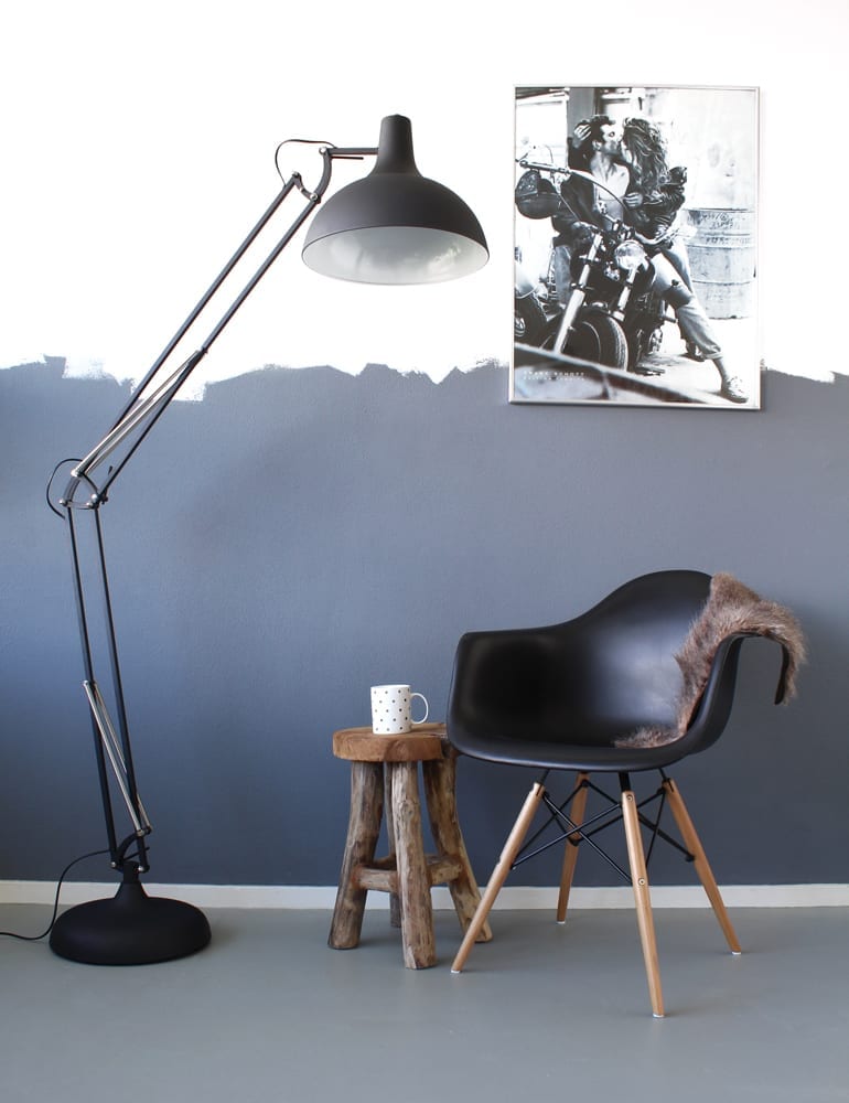 verloving holte Legacy Grote stoere staande lamp Mexlite Office Magna zwart