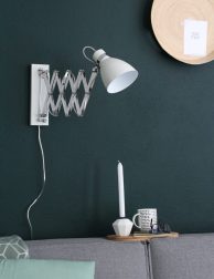 Schaarlamp wand Steinhauer Spring wit met staal