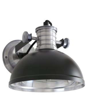 Industriële wandlamp Steinhauer Brooklyn zwart