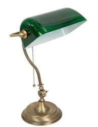 Notarislamp-brons-met-groene-kap