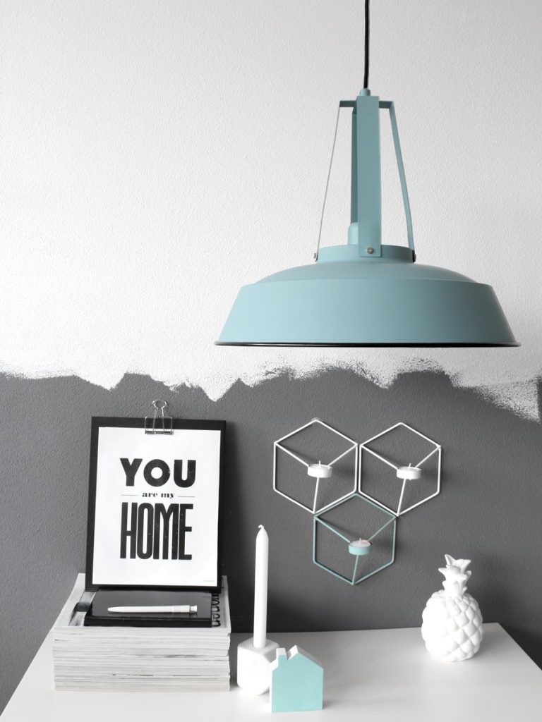 blauwe hanglamp