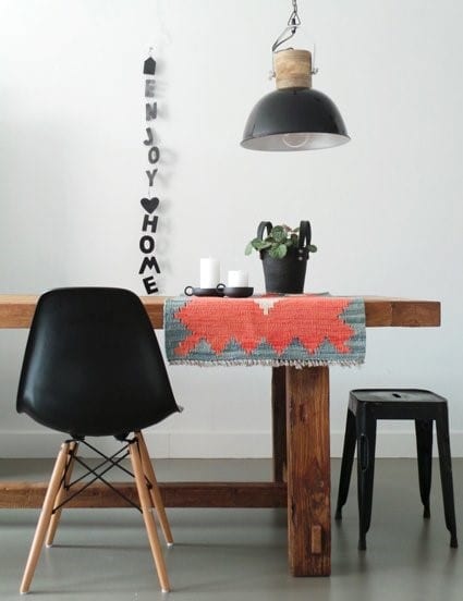 lamp van hout en metaal