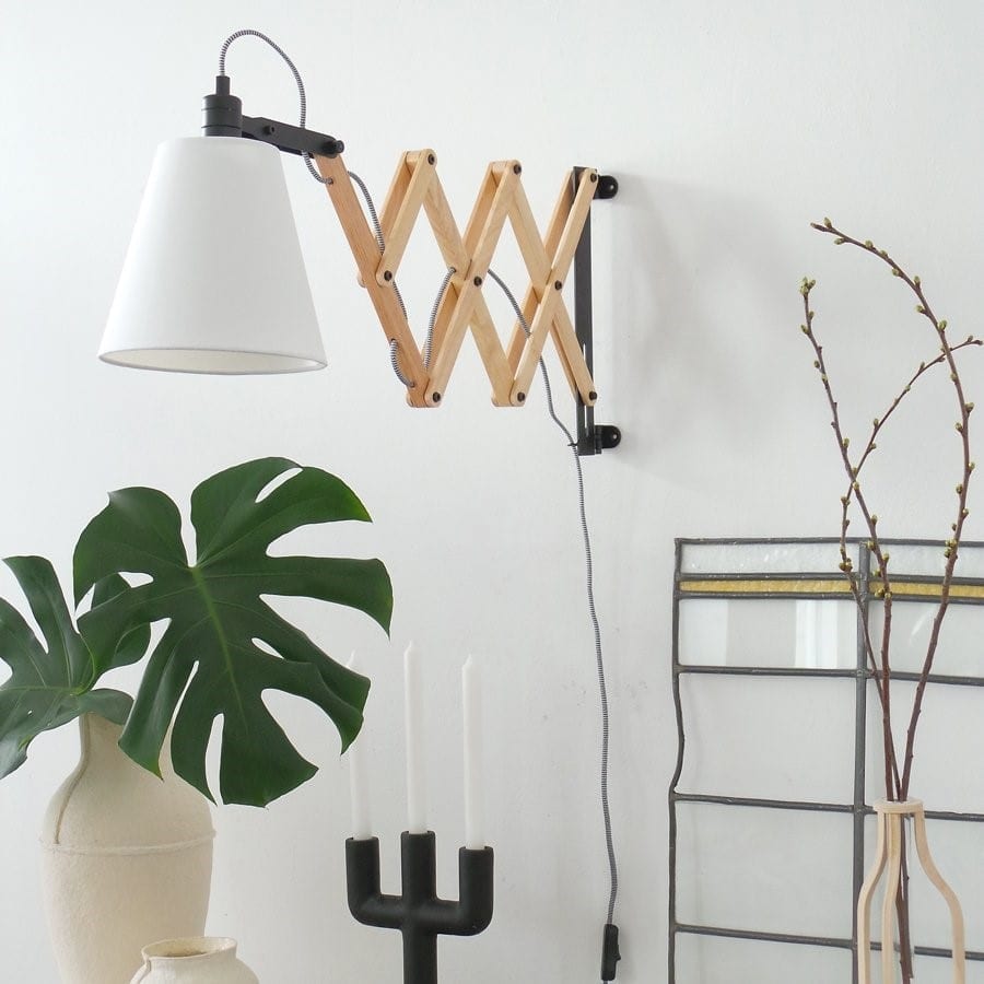 landelijke lamp met witte kap