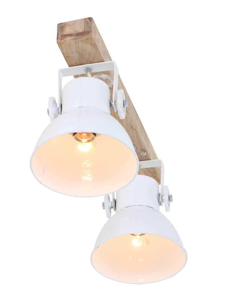 convergentie Weg Ruwe slaap Industriële tweelichts lamp Light & Living Elay wit - Directlampen.nl