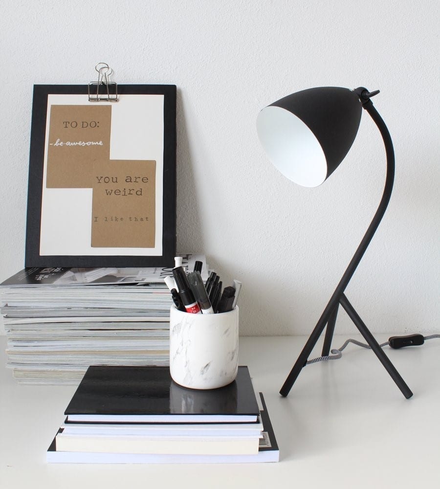 zwarte bureaulamp