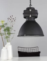 Zwarte industriële hanglamp Mexlite Densi