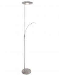 stalen metalen vloerlamp met dimmer en leeslamp