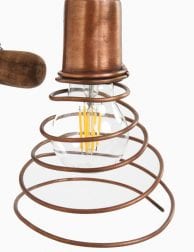wandlamp van hout en koper