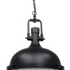 Zwarte hanglamp met industriële details Mexlite Eliga