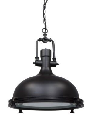 Zwarte hanglamp met industriële details Mexlite Eliga