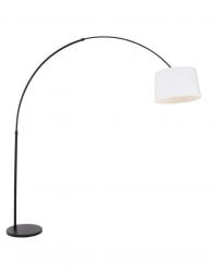 zwarte booglamp met witte kap