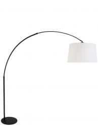 zwarte booglamp met witte kap
